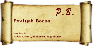 Pavlyak Borsa névjegykártya
